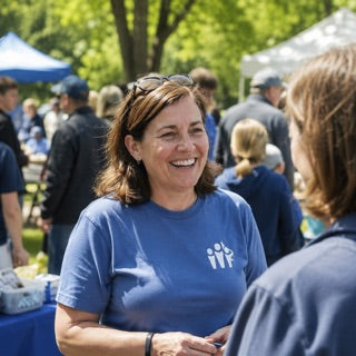 Supporter in an awareness campaign tee