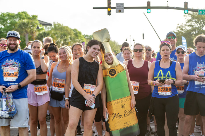 Runners in custom team gear