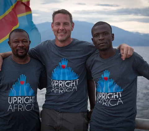 Nonprofit team in matching branded tees