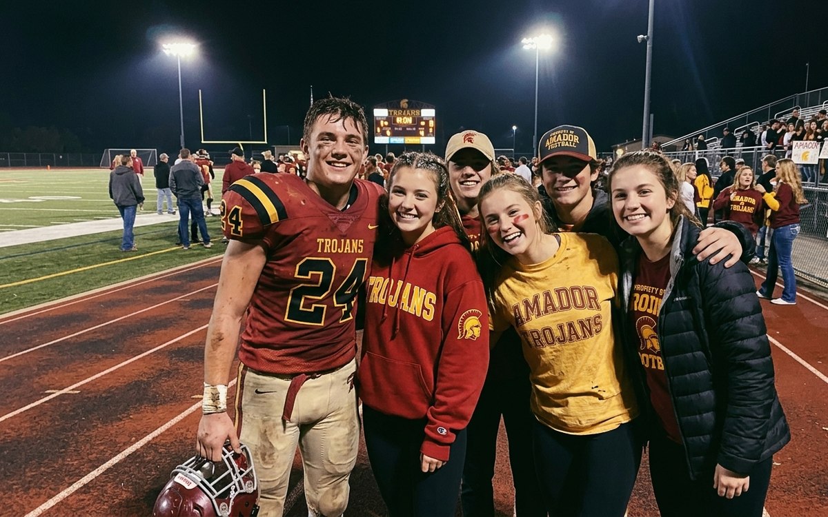 Friday night fans in custom school spirit wear