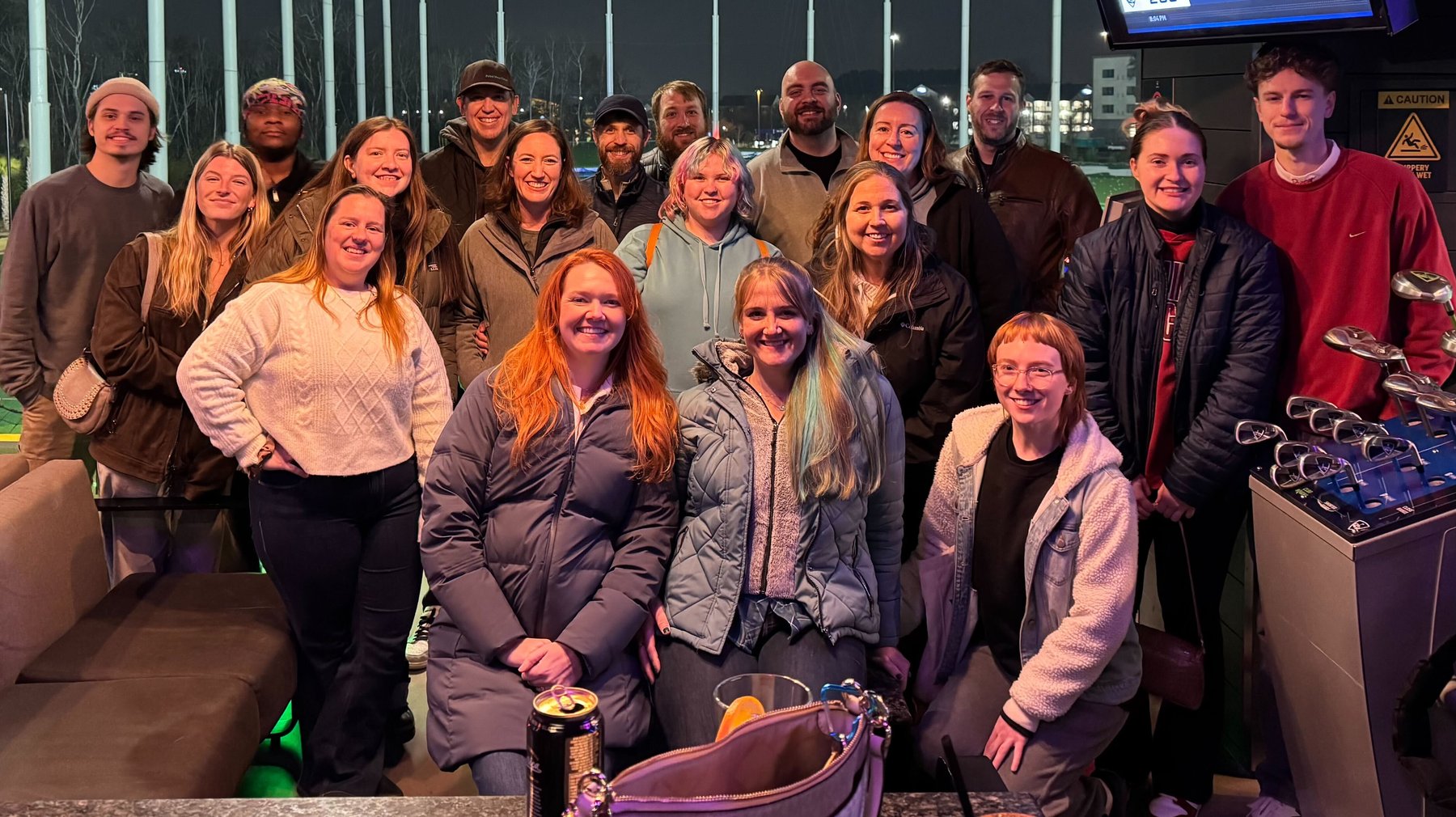 The Print Your Cause team gathered together on a team night out