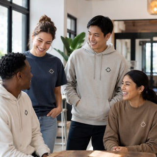 Distributed team in branded apparel